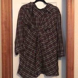 3/4 sleeve plaid button down